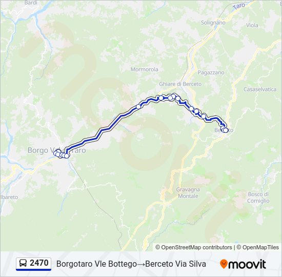 Percorso linea bus 2470
