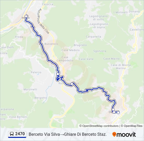 Percorso linea bus 2470