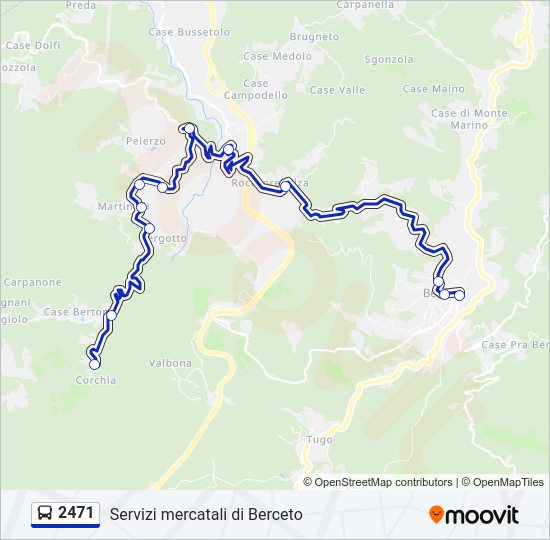 Percorso linea bus 2471