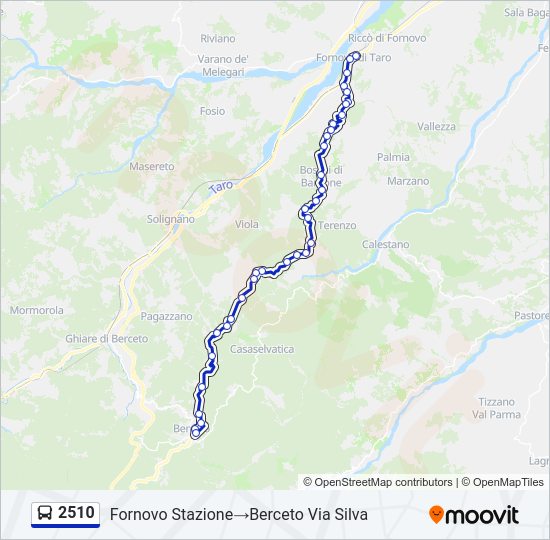Percorso linea bus 2510