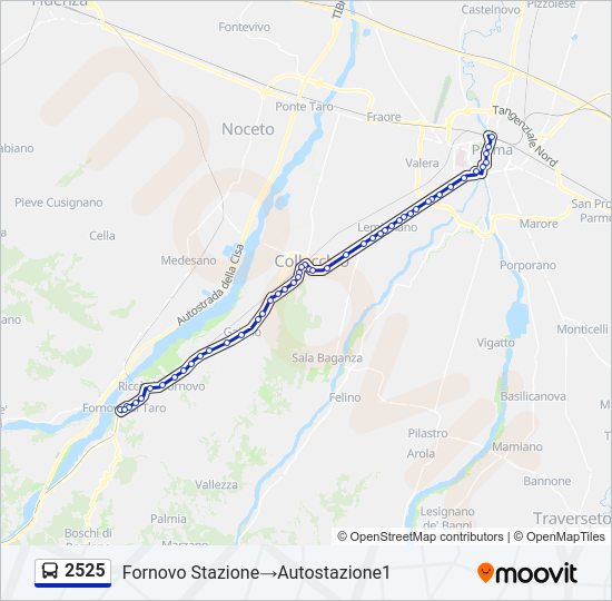 Percorso linea bus 2525