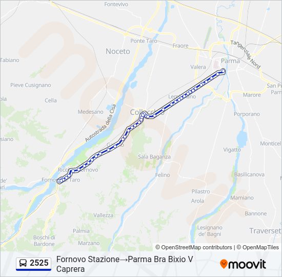 Percorso linea bus 2525
