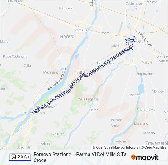 2525 Bus Line Map