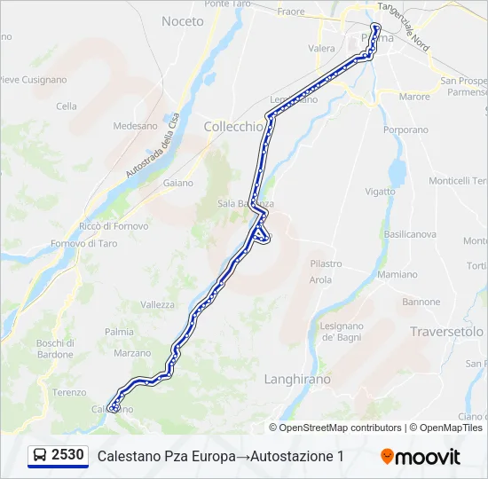 Percorso linea bus 2530