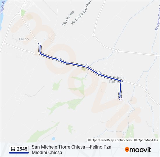 2545 bus Line Map