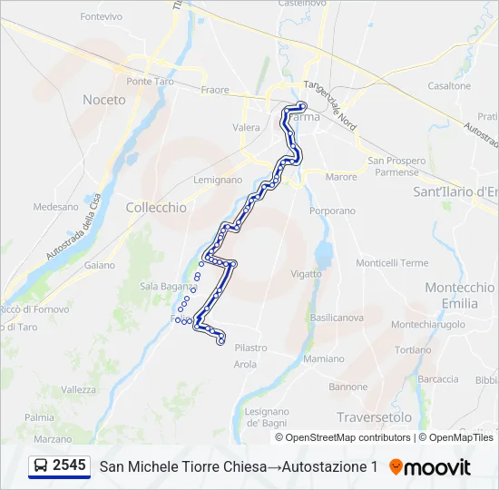 2545 Bus Line Map