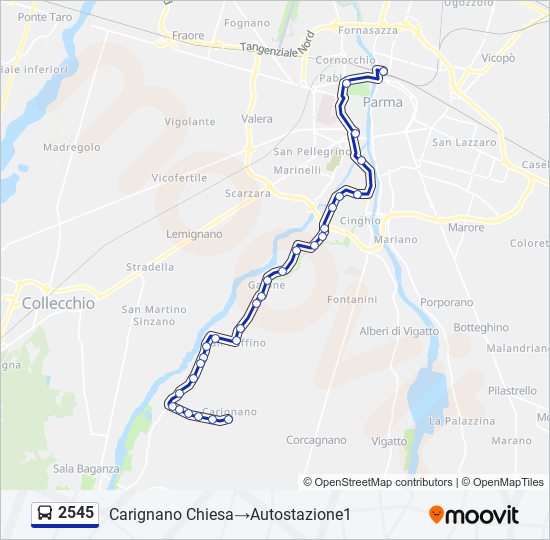 2545 bus Line Map