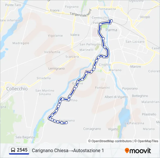 2545 Bus Line Map