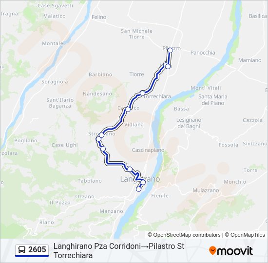 Percorso linea bus 2605