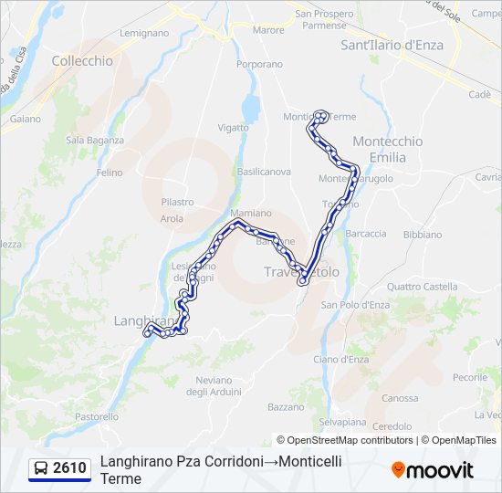 Percorso linea bus 2610