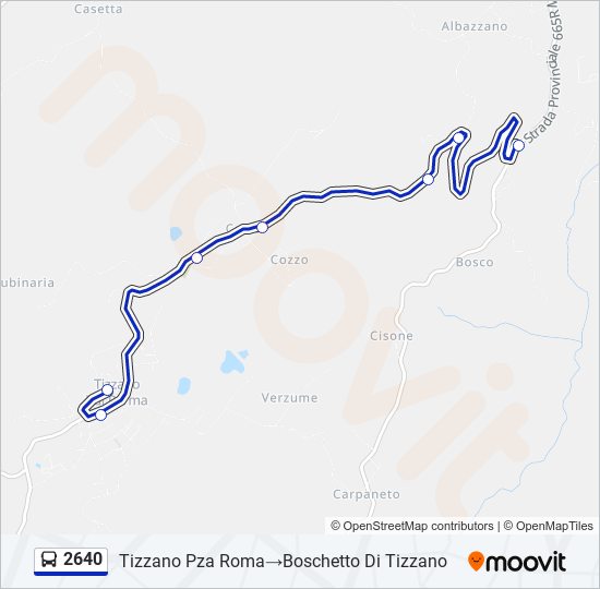 Percorso linea bus 2640
