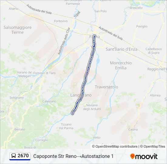 Percorso linea bus 2670