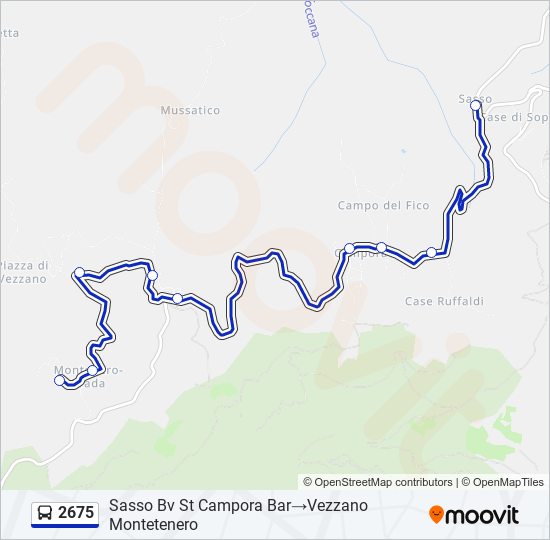 Percorso linea bus 2675