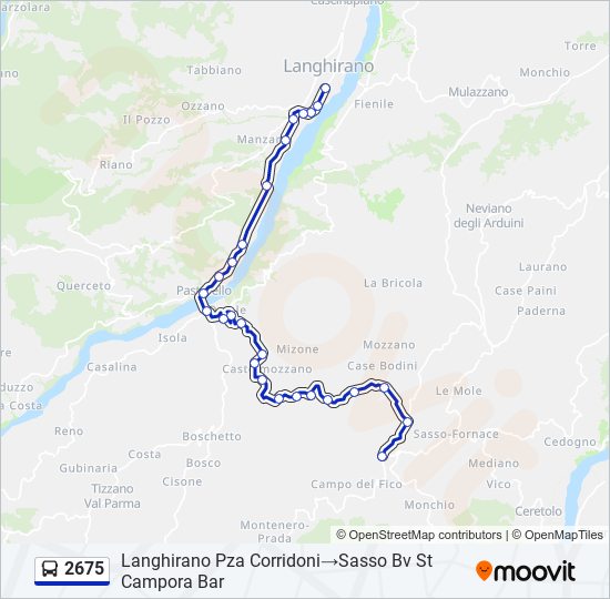 Percorso linea bus 2675