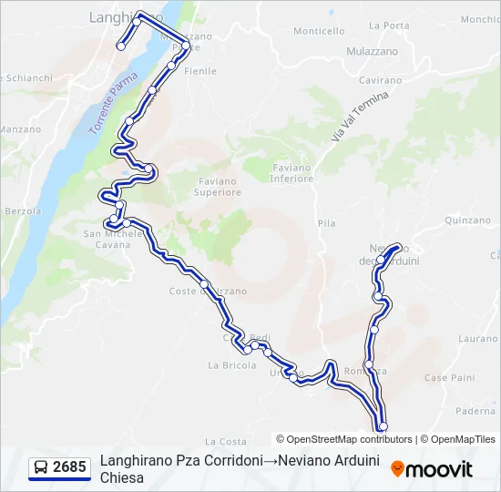 2685 Bus Line Map