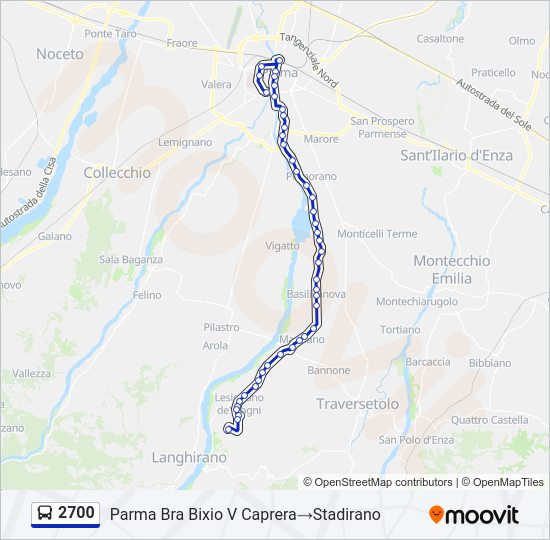 Percorso linea bus 2700