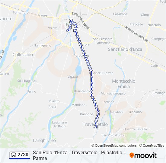 Percorso linea bus 2730