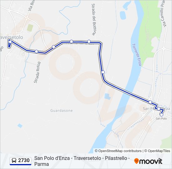 Percorso linea bus 2730