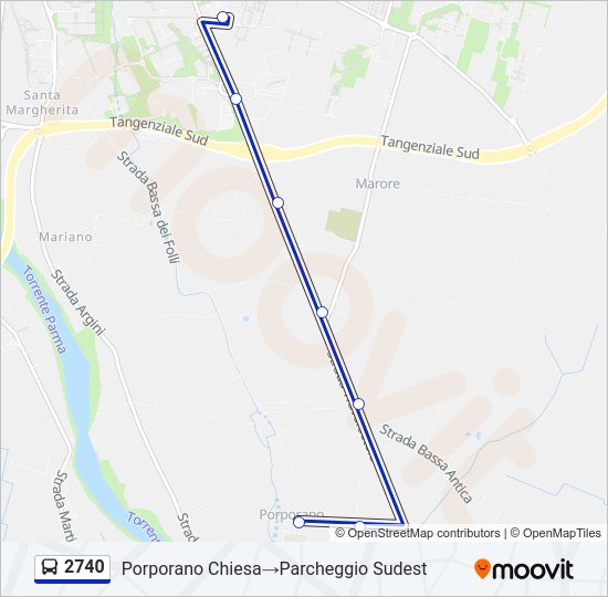 Percorso linea bus 2740
