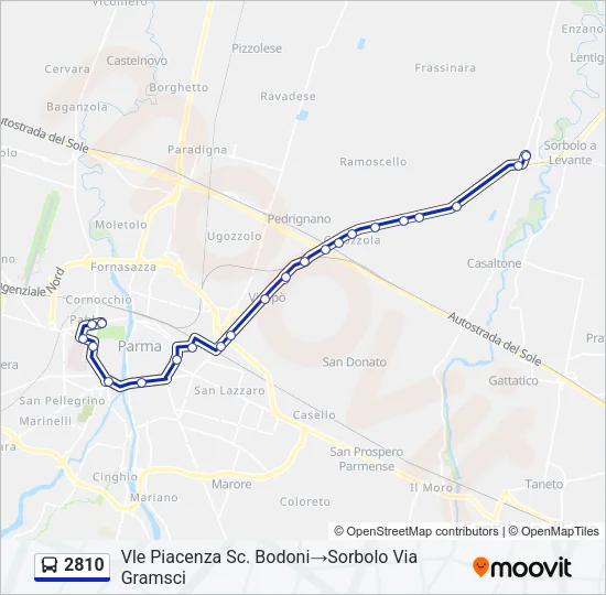 Percorso linea bus 2810
