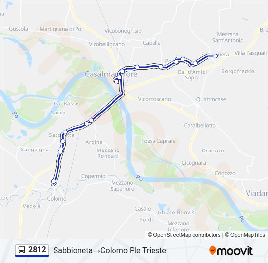 Percorso linea bus 2812