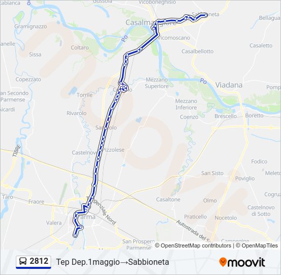 Percorso linea bus 2812