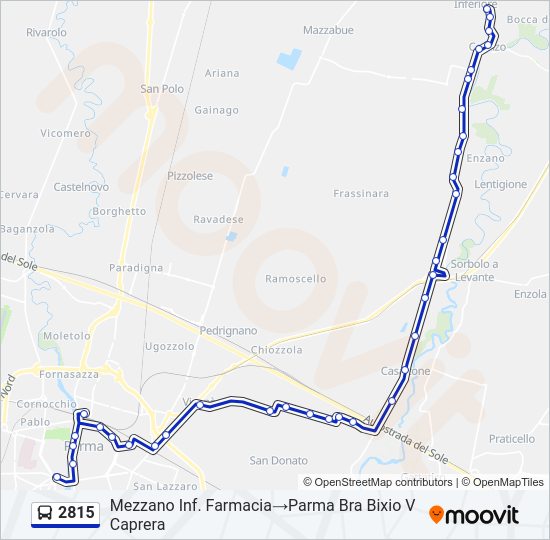 Percorso linea bus 2815