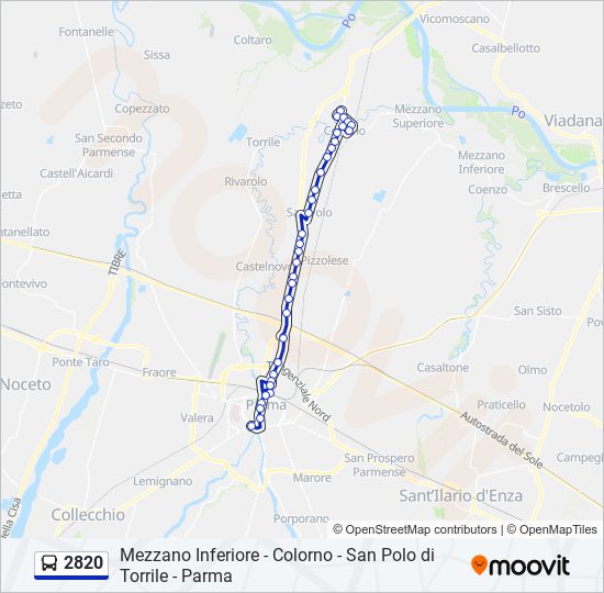 Percorso linea bus 2820