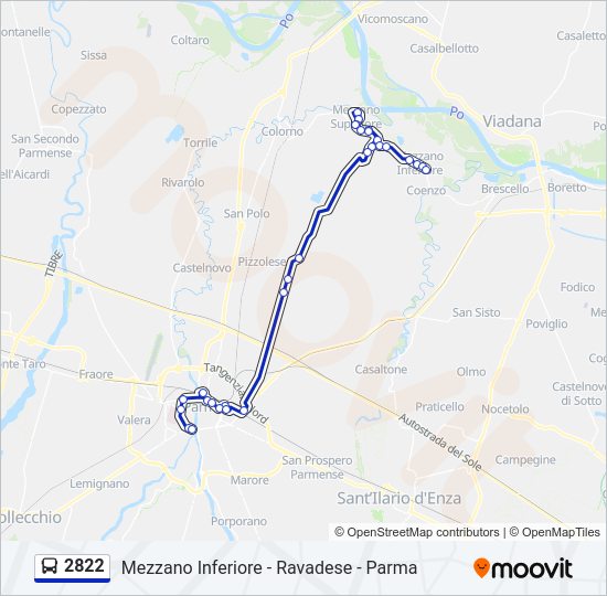 Percorso linea bus 2822