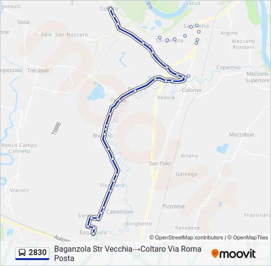 2830 Bus Line Map
