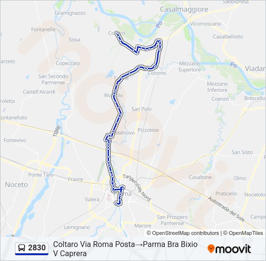 Percorso linea bus 2830