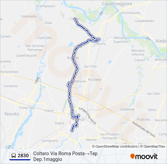 Percorso linea bus 2830