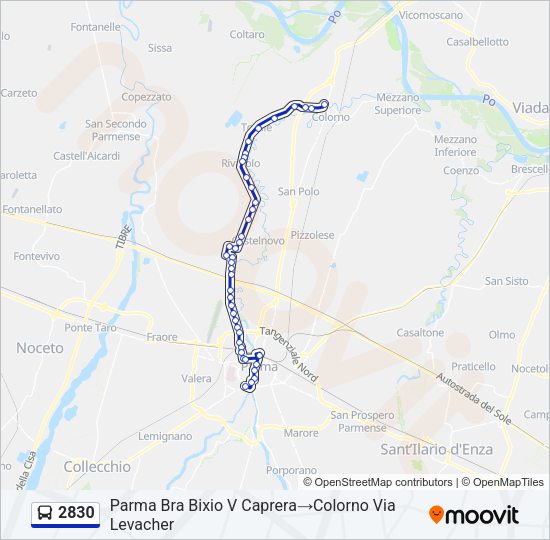 Percorso linea bus 2830