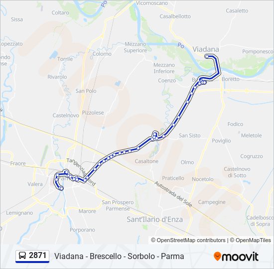 Percorso linea bus 2871