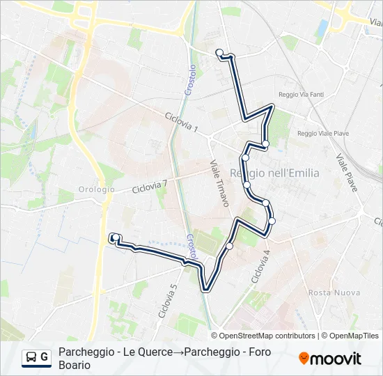 G Bus Line Map