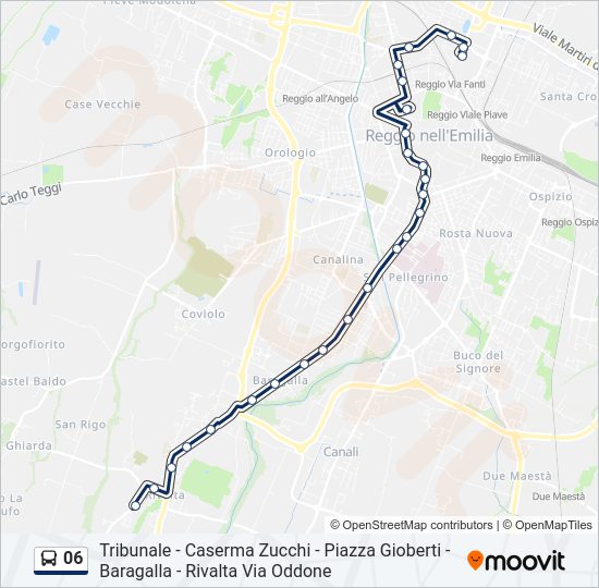 Percorso linea bus 06