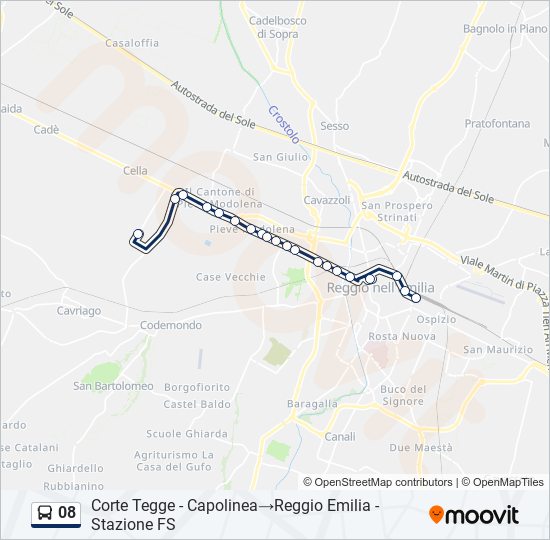 08 bus Line Map