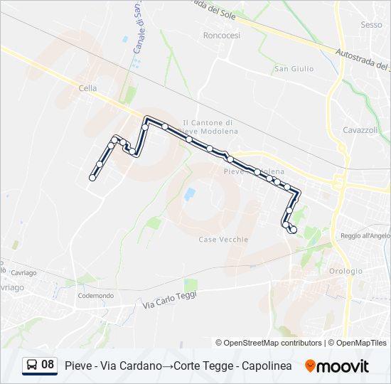 08 bus Line Map