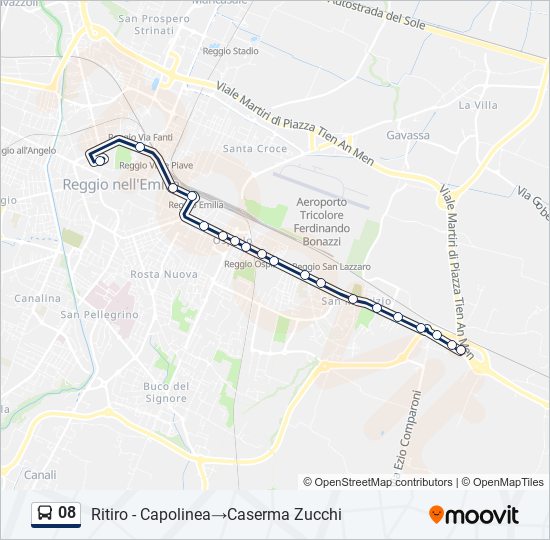 08 bus Line Map