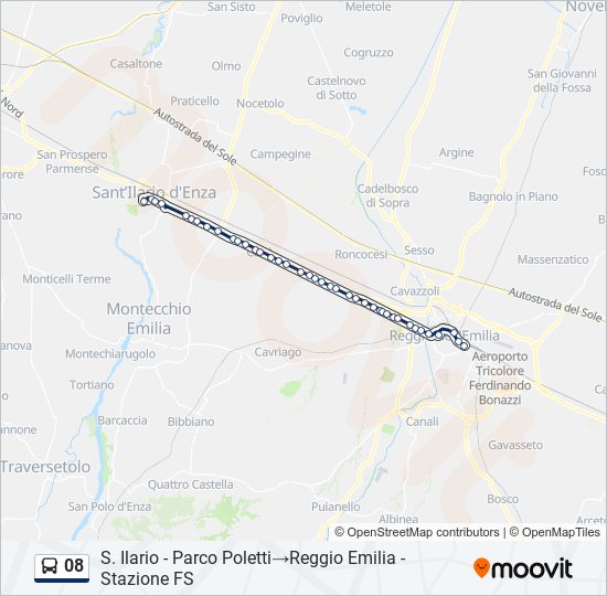 08 bus Line Map