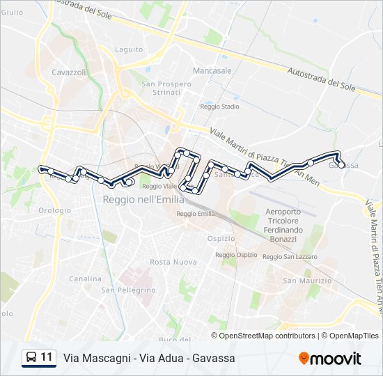 11 bus Line Map