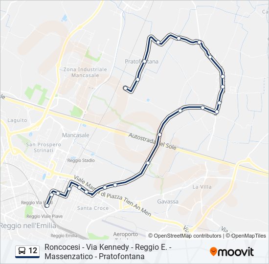 Percorso linea bus 12