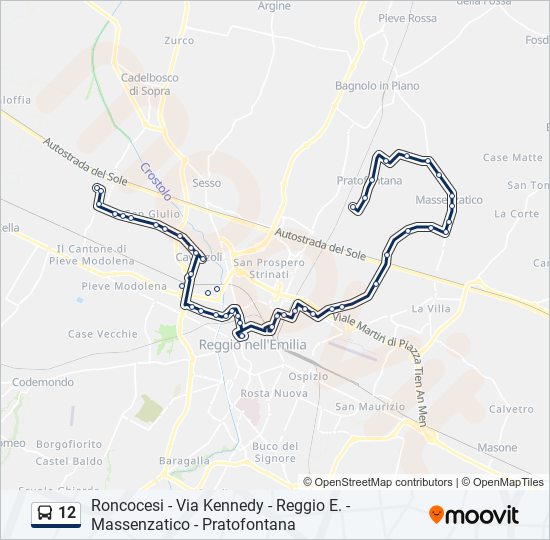 Percorso linea bus 12