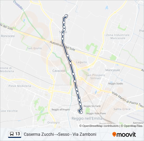 13 bus Line Map