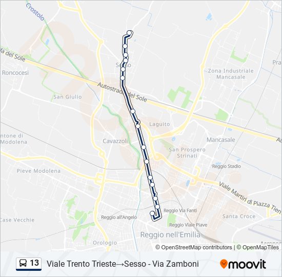 13 bus Line Map