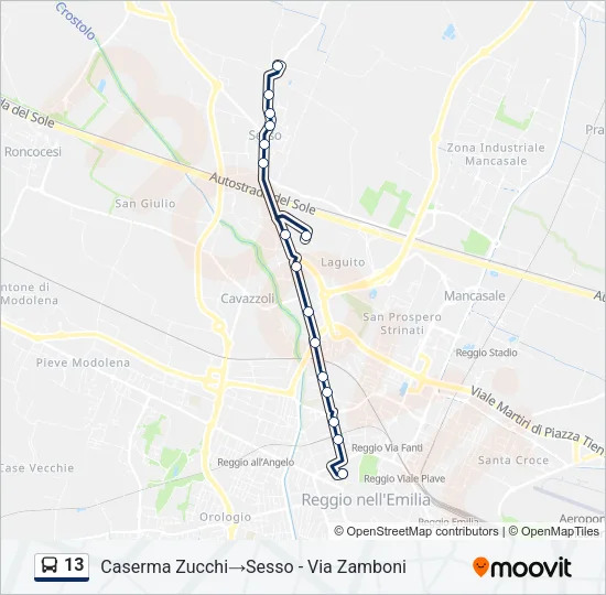 13 Bus Line Map