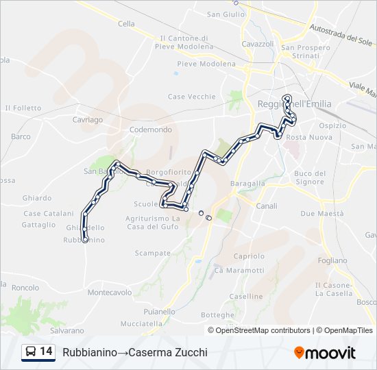 14 bus Line Map