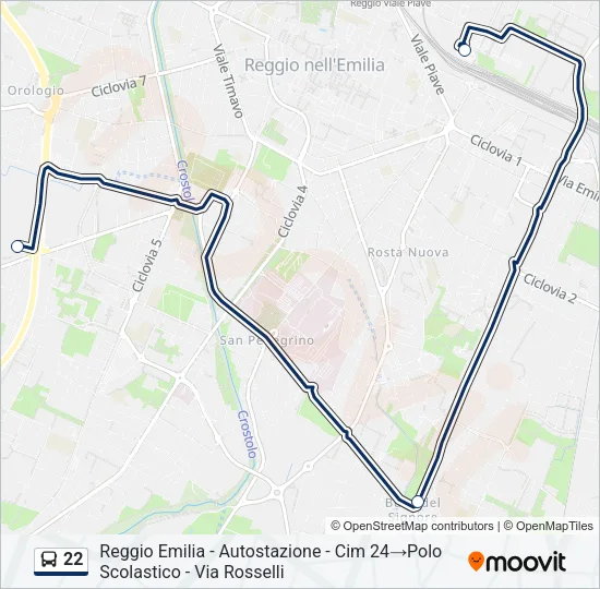 22 Bus Line Map