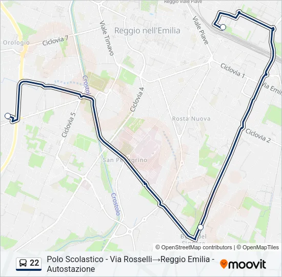22 Bus Line Map