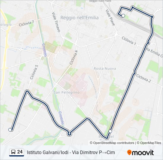 Percorso linea bus 24